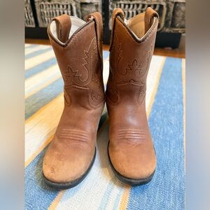 Old West Brown Kids Cowboy Boots 7.5 D